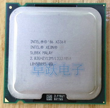 Оригинальный процессор Intel Xeon X3360, четырехъядерный, 2,83 ГГц, LGA 775 95 Вт, 12 м кэш-сервер, процессор, рассеянный, бесплатная доставка ► Фото 1/1