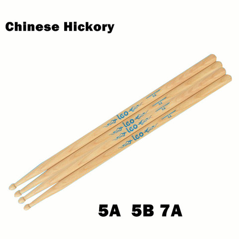 Оригинальные барабанные палочки Leo 5A 5B 7A, китайские барабанные палочки Hickory, перкуссионные палочки, брелок, музыкальные инструменты ► Фото 1/6