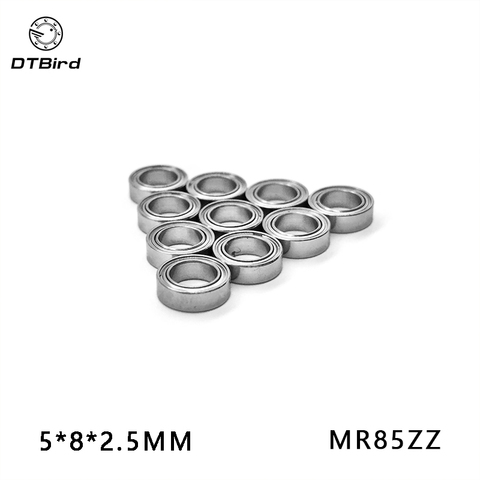 10 шт., миниатюрные экранированные шарикоподшипники MR85 MR85Z MR85ZZ 5x8x2,5 мм 675 675Z, с глубоким желобом, однорядные, 5*8*2,5 мм, для радиальных шариков ► Фото 1/6