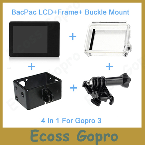 Gopro LCD Gopro hero3/3 +/Hero4 ЖК-экран BacPac дисплей + задняя крышка + удлинительная рамка + крепление на пряжке для Gopro аксессуары ► Фото 1/6
