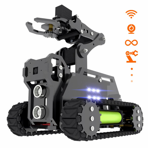 Беспроводной умный робот Adeept RaspTank с Wi-Fi, автомобильный комплект для Raspberry Pi 3, Модель B +/B/2B, танк, гусеничный робот с 4-DOF Роботизированной рукой... ► Фото 1/6