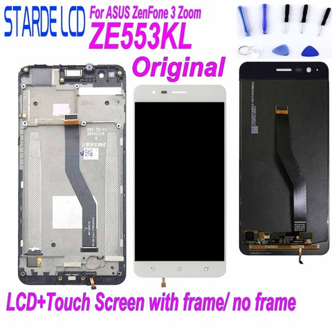 Оригинальный ЖК-дисплей для Asus ZenFone 3 Zoom ZE553KL ZE553 Z01HDA, дигитайзер сенсорного экрана в сборе с рамкой и бесплатными инструментами ► Фото 1/5