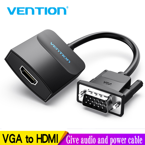 Адаптер Vention с VGA на HDMI, с аудио поддержкой 1080P для ПК, ноутбука, HDTV проектора, Видео Аудио конвертер, vga, hdmi конвертер 1 м ► Фото 1/6