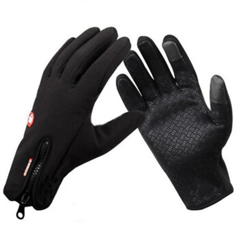 Новые велосипедные перчатки для сенсорных экранов, зимние теплые ветрозащитные велосипедные перчатки с закрытыми пальцами, Нескользящие велосипедные перчатки для мужчин и женщин ► Фото 1/6