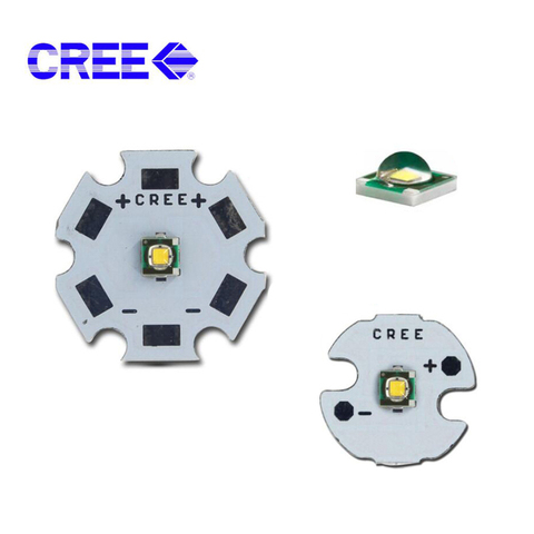 Светодиодный чип Cree XPE, 10 шт., 3 Вт, светодиодный чип высокой мощности, теплый белый, холодный белый, 3000K, 6500K, 8000K, 10000K, 13000K, с платой PCB 20 мм 16 мм ► Фото 1/6