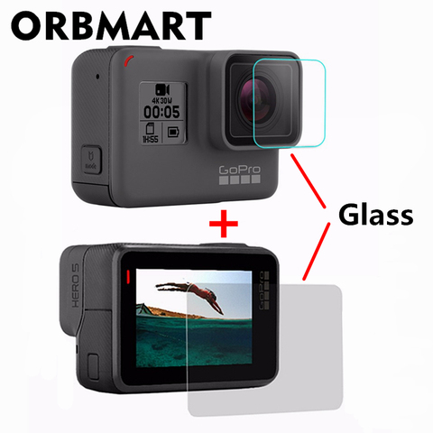 Объектив ORBMART + закаленное стекло для защиты экрана для Go Pro Gopro Hero 5 6 7 черный аксессуар для спортивной камеры ► Фото 1/5