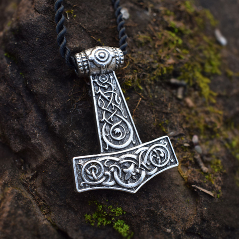 Мужское ожерелье sanlan viking mjolnir, Винтажное колье-чокер Dragon thor's hammer, ювелирные изделия и подвески в подарок ► Фото 1/1