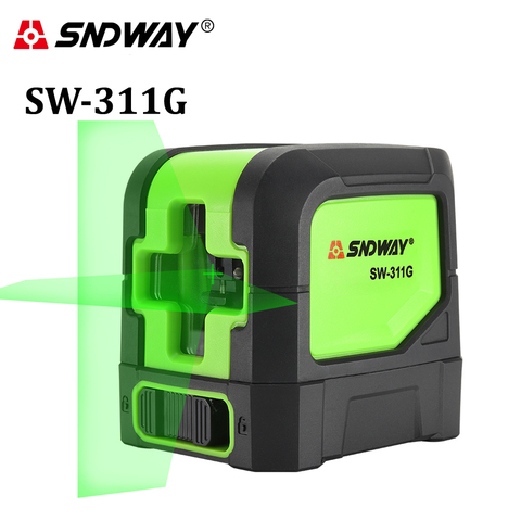 Лазерный уровень SNDWAY, самонивелирующийся 2-линейный лазер зеленый и красный, работает в вертикальном, горизонтальном и перекрестном направ... ► Фото 1/6