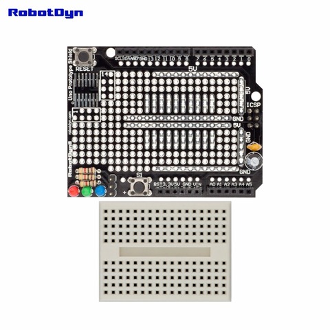 Прототип Щит Uno с макетной мини-платой, протоэкран совместимый с Arduino UNO, Mega 2560, Leonardo, Duemilanove ► Фото 1/3