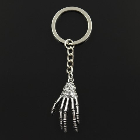 Модное кольцо для ключей 30 мм, металлическая цепочка для ключей, брелок для ключей, ювелирное изделие, античное серебряное покрытие, скелет, ... ► Фото 1/4