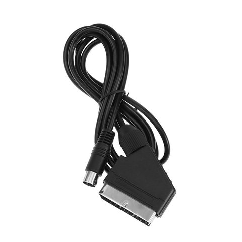 Черный 1,8 м RGB/RGBS SCART из бескислородной меди, Кабель-адаптер для SEGA MD2 игровой консоли RGB Scart кабель 9-контактный V стежков на каждые C pin-код ► Фото 1/5