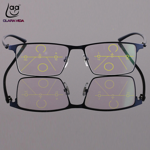 Прозрачные многофокальные очки для чтения Clear VIDA = прогрессивные очки для чтения с полным ободком для ближнего и дальнего света 0 добавить + 0,... ► Фото 1/6
