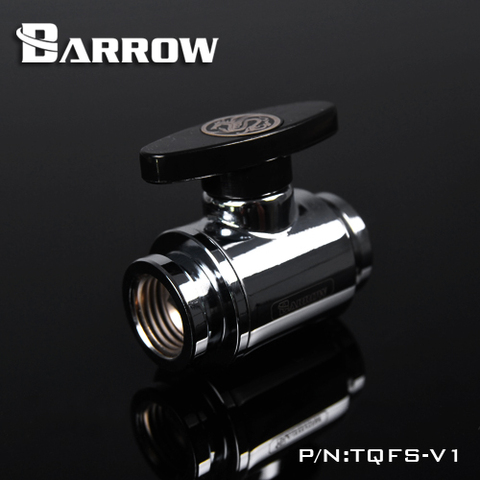 Barrow TQFS-V1 черный/серебристый/белый G1 / 4 мини ручка двойной внутренний шаровой клапан, пластиковая ручка, латунный корпус ► Фото 1/5