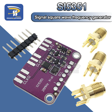 Модуль генератора сигналов с часами постоянного тока 3 в 5 В SI5351 SI5351A I2C, высокочастотный квадратный сигнал, частота волн 8 кГц-160 МГц для Arduino ► Фото 1/6