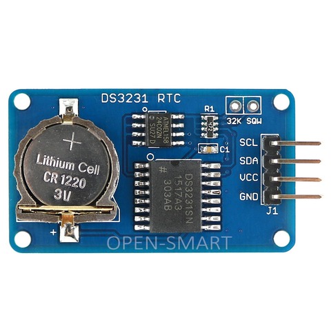 Модуль DS3231 RTC с высокоточным AT24C02 EEPROM и интерфейсом I2C, модуль часов в режиме реального времени для Arduino ► Фото 1/3