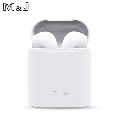 M & J i7s TWS мини беспроводные Bluetooth наушники, стереонаушники с зарядным устройством, микрофоном для всех Iphone, Android, Xiaomi ► Фото 1/6