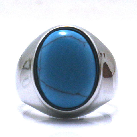 Большой голубой камень кольцо из нержавеющей стали 316L или черный камень вечерние Лучший подарок Бесплатная доставка ► Фото 1/6