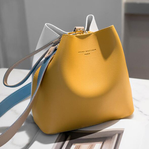 2022 модная женская сумка, летняя сумка-ведро, женские сумки на плечо из искусственной кожи, брендовые дизайнерские женские сумки через плечо,... ► Фото 1/6
