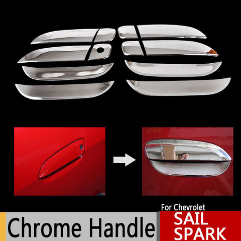 Классические хромированные накладки на дверные ручки для Chevrolet Sail 2010-2015 Sail, хромированные стильные автомобильные аксессуары, наклейки, Стай... ► Фото 1/5