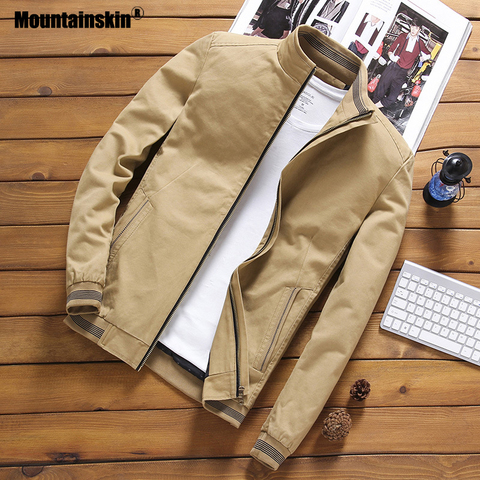 Мужская куртка-пилот Mountainskin, куртка-бомбер в стиле хип-хоп, приталенная куртка, 2022 ► Фото 1/6