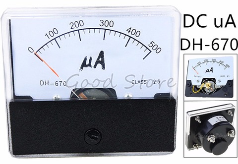 DH-670/CQ-670 DC 50uA 100uA 200uA 300uA 500uA аналоговая Amp Panel Амперметр со стрелкой type панель измерителя тока panel ► Фото 1/6