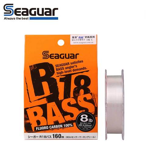 Оригинальная рыболовная леска SEAGUAR R18 BASS 160 м, фторуглеродная рыболовная леска 100%-20 анг. Фунт., удовлетворяет потребностям углователя ► Фото 1/3