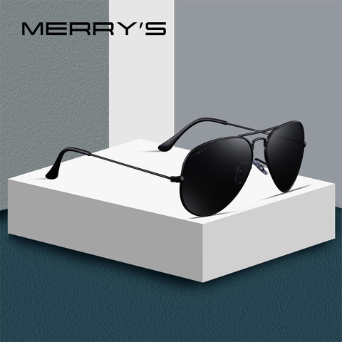 Мужские и женские очки-авиаторы MERRYS, классические поляризационные солнцезащитные очки 58 мм с защитой UV400, S8025 ► Фото 1/6