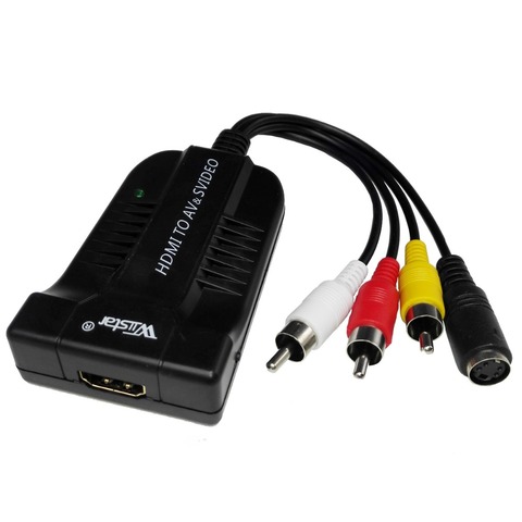 Лучшее решение VX8812 1080p HDMI-совместим с AV/S видеоадаптером S-Video,hdmi2av + s CVBS видео преобразователь, hdmi-co к av & svido rca ► Фото 1/6