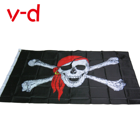 Бесплатная доставка xvggdg 90*150 см цельнокроеный пиратский флаг/флаг с черепом/баннер для Хэллоуина/мероприятий на Хэллоуин качественный поли... ► Фото 1/1