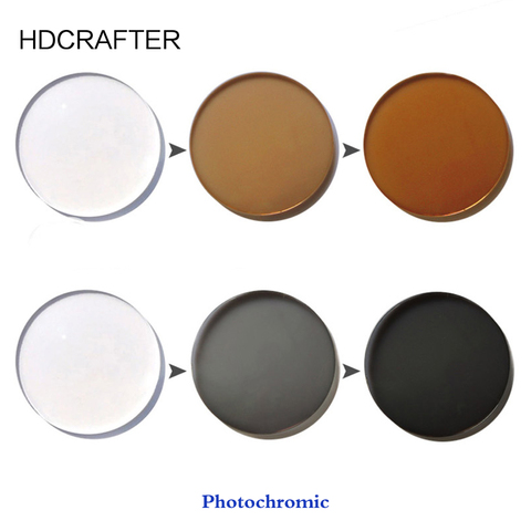 Асферические фотохромные линзы HDCRAFTER, оптические линзы серого и коричневого цвета для коррекции близорукости, Индекс 1,56 ► Фото 1/4