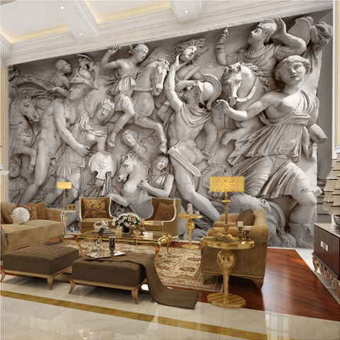 3D фотообои на заказ, европейские ретро римские статуи, настенная живопись, ресторан, гостиная, фоны с диванами, настенная бумага 3D ► Фото 1/6