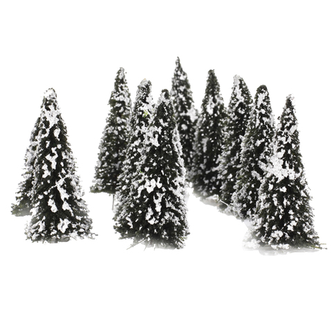 Пластиковая модель дерева с снегом, 10 шт., весы для строительства парка, сада, миниатюрный пейзаж, военные игры, декорации ► Фото 1/6