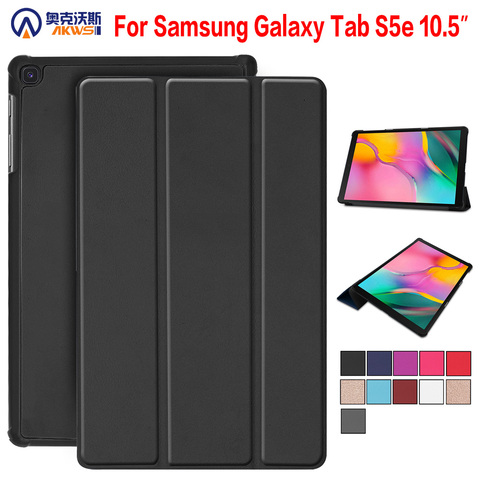 Чехол для планшета Samsung Galaxy Tab S5E SM-T720 T725, тонкий чехол для Galaxy Tab 10,5 2022, чехол из искусственной кожи с функцией автоматического сна ► Фото 1/6