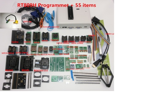 Программатор RT809H EMMC-Nand, оригинальный программатор TSOP56 TSOP48, кабель EDID ISP Header01 VGA HDMI BGA63 BGA64 BGA169 ► Фото 1/6