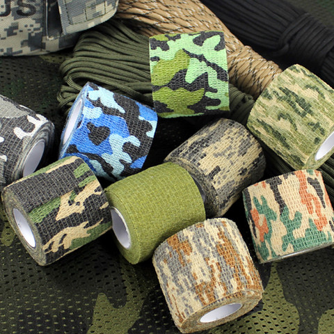 Multi-functional Camo Tape Non-woven Self-adhesive Camouflage Wrap Hunting Cycling Waterproof Non-Slip Camo Stealth Tape ► Фото 1/6