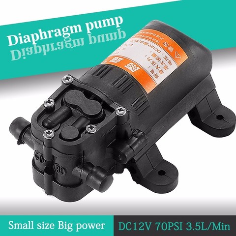 Прочный DC 12 V 70PSI 3.5L/мин Черный мембранный распылитель воды под высоким давлением для автомойки 12 V сельскохозяйственный Электрический водян... ► Фото 1/6