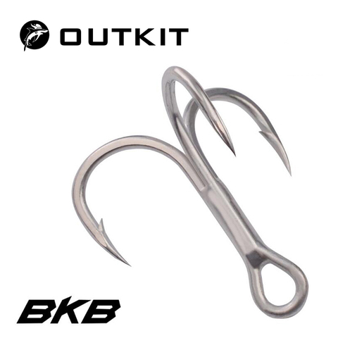 OUTKIT 5 шт. супер острый тройной крючок из высокоуглеродистой стали 6 #8 # прочные тройные рыболовные крючки, рыболовный крючок, искусственная С... ► Фото 1/6