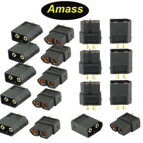 Разъем Amass RC XT60 штекер гнездо Разъемы питания для батареи RC Lipo черный желтый ► Фото 1/5