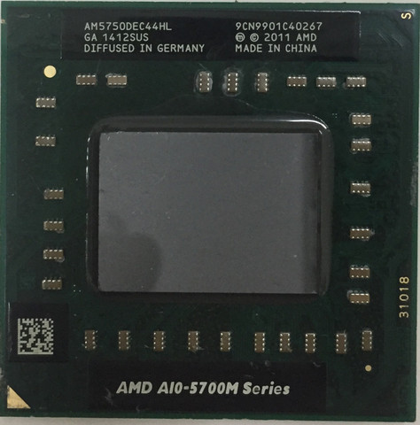 Ноутбук AMD A10, серия 5700M A10, 5750M, разъем AM5750DEC44HL, FS1, процессор 4 МБ кэш, 2,5 ГГц/четырехъядерный процессор GM45 PM45 ► Фото 1/1