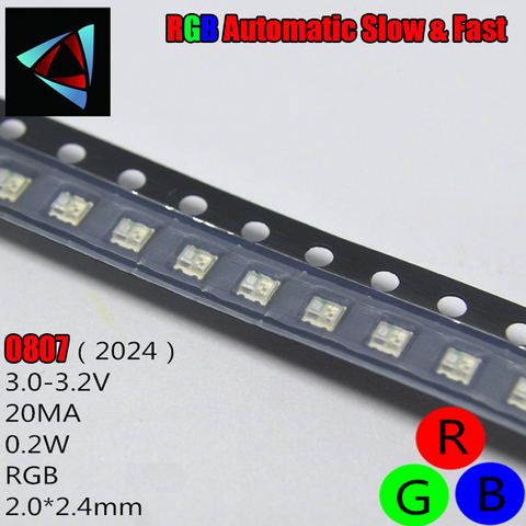 100 шт. 0807 медленно и быстро мигающий RGB SMD СВЕТОДИОДНЫЙ светильник 0805 RGB медленно быстро мигающий диод красочные диоды DIY ► Фото 1/1