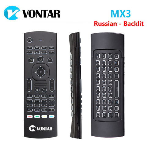 MX3 Air Mouse умный голосовой пульт дистанционного управления 2,4G Беспроводная клавиатура с подсветкой MX3 Pro для X96 mini KM3 A95X F2 H96 MAX Android TV Box ► Фото 1/6