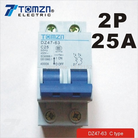 2P 25A 400V ~ 50HZ/60HZ автоматический выключатель ac mcb предохранитель безопасности C Тип ► Фото 1/1