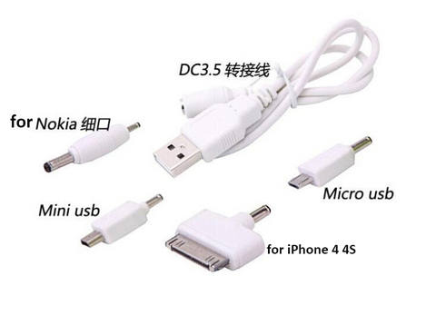 4 в 1 Универсальное зарядное устройство с USB, микро мини USB-кабель, адаптер, кабели питания для iPhone, Samsung, камеры, MP3/4 PSP, игр, Nokia ► Фото 1/2