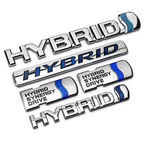 1 шт. 3D ABS хромированные HYBRID Synergy Drive эмблема переоборудования Гибридный эмблема на багажник Автомобильные наклейки-Логотипы автомобилей ► Фото 1/4