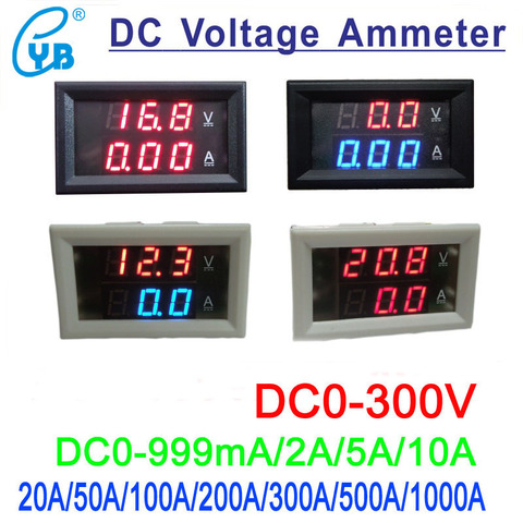 Двойной амперметр постоянного тока YB27VA 0-300 в 0-200 в/а Вольтметр Амперметр Вольтметр светодиодный цифровой измеритель вольтметр Амперметр ► Фото 1/6