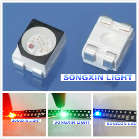 Оптовая продажа 100 шт RGB мощность Топ 1210 3528 SMD SMT PLCC-2 LED красный зеленый синий новый общий анод ► Фото 1/5
