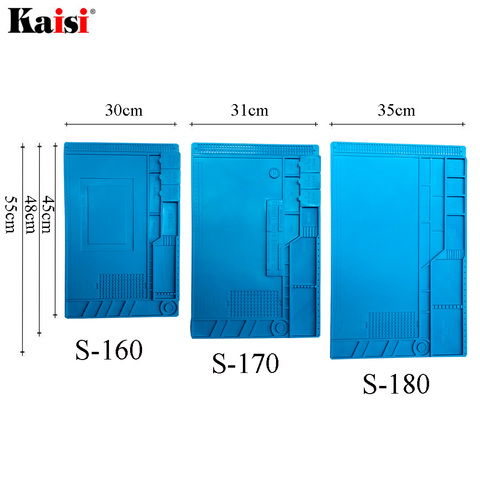 S-160 45x30 см Теплоизоляционный силиконовый коврик, Настольный коврик, платформа для обслуживания паяльной ремонтной станции BGA с магнитным сечением ► Фото 1/6