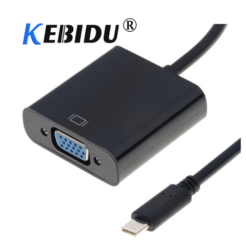 Кабель-конвертер kebidu с Type-C на VGA, USB 3,1, переходник типа «Папа-VGA» для Apple Macbook, Chromebook Pixel ► Фото 1/6