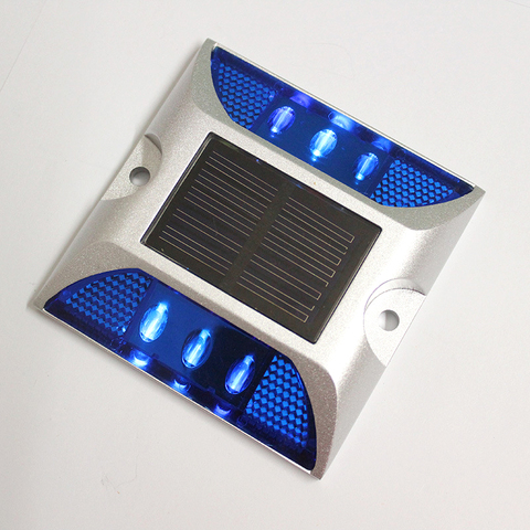 Алюминиевый водонепроницаемый светодиодный дорожный фсветильник на солнечной батарее, светоотражающий дорожный фонарь, предупреждающий фонарь ► Фото 1/5