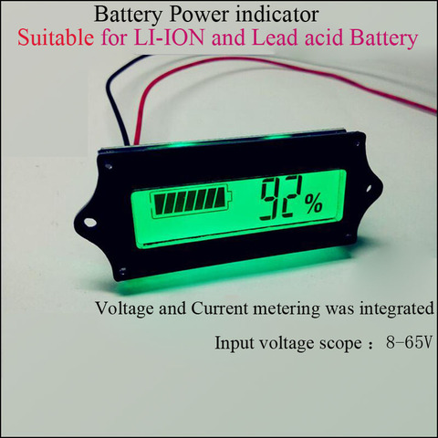 Индикатор заряда литий-ионной батареи 12 В, 24 В, 36 В, 48 В или батареи VRLA, подходит для литиевых батарей от 1s до 15S, измеритель напряжения и тока ► Фото 1/4